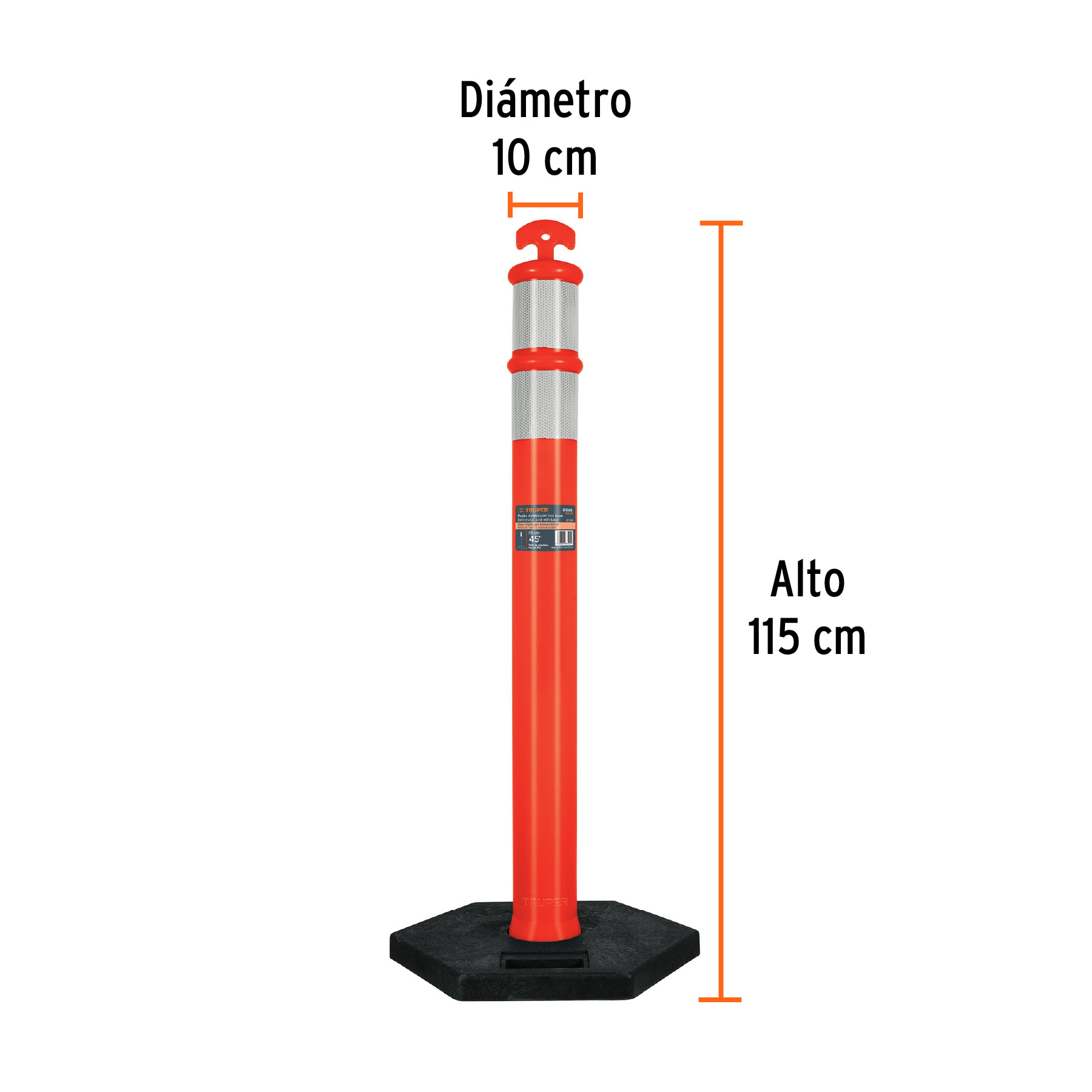 Poste delimitador de 115 cm de alto con base y reflejante - Image 3