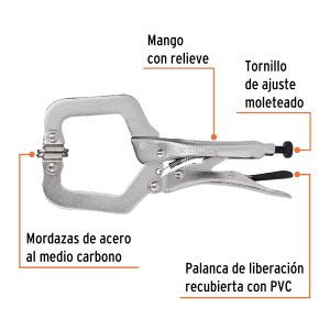Alternative view of Pinza de presión 6" tipo "C" con mordaza autoajustable
