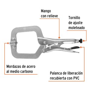 Alternative view of Pinza de presión 9" tipo "C" con mordaza autoajustable