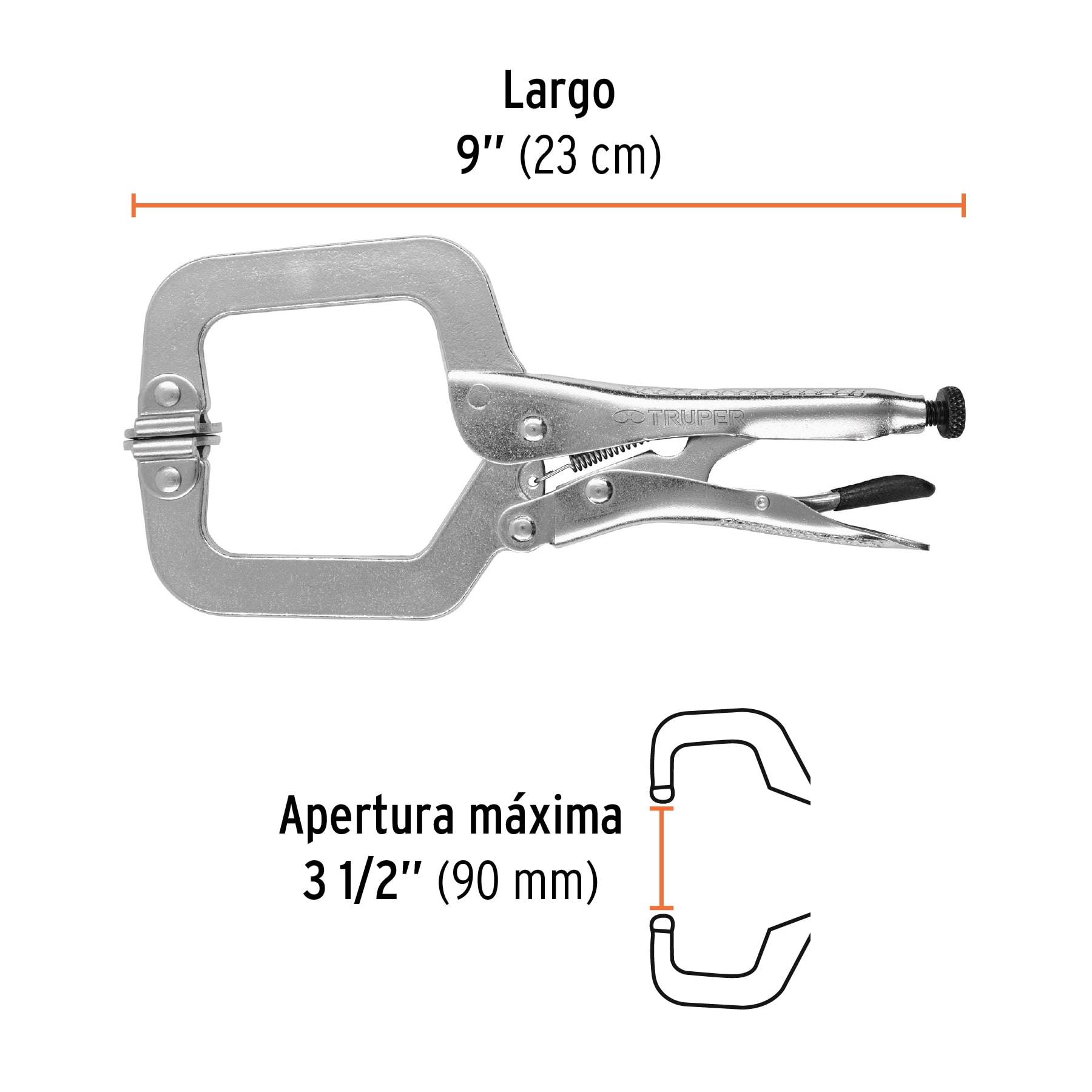 Pinza de presión 9" tipo "C" con mordaza autoajustable - Image 3