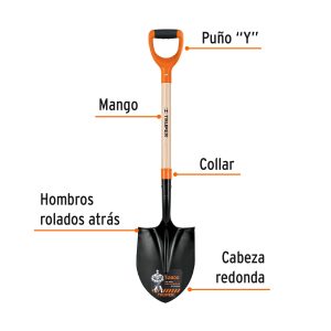 Alternative view of Pala redonda T-2000, puño "Y", TRUPER