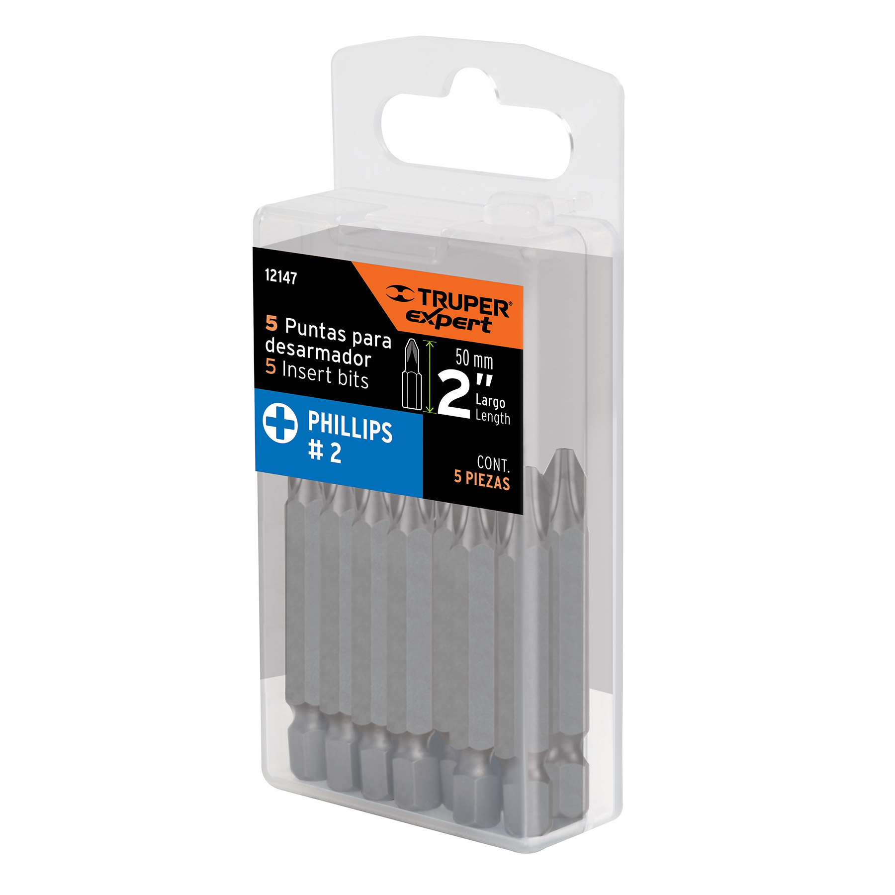 Estuche con 5 puntas de cruz PH2 largo 2", TRUPER EXPERT - Image 5
