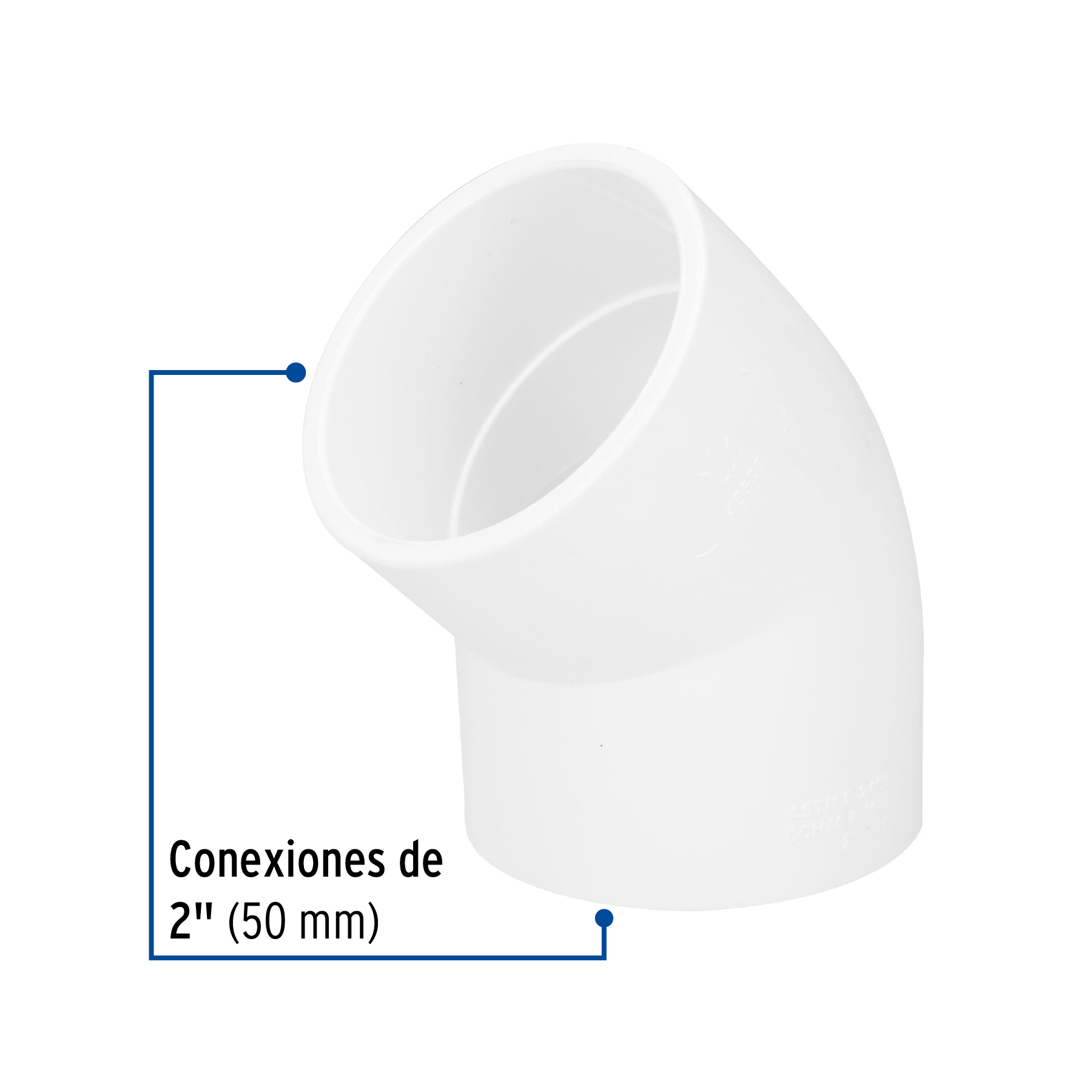 Codo 45° de PVC de 2", FOSET (4 PIEZAS) - Image 2