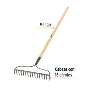 Alternative view of Rastrillo jardinero Classic, 16 dientes, mango 54", TRUPER