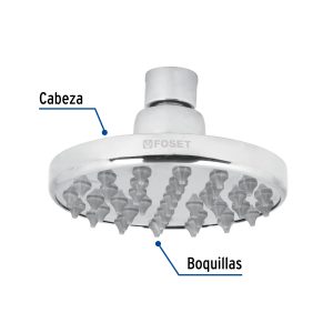 Alternative view of Regadera cromo 4" plato redondo, sin brazo, FOSET ELEMENT