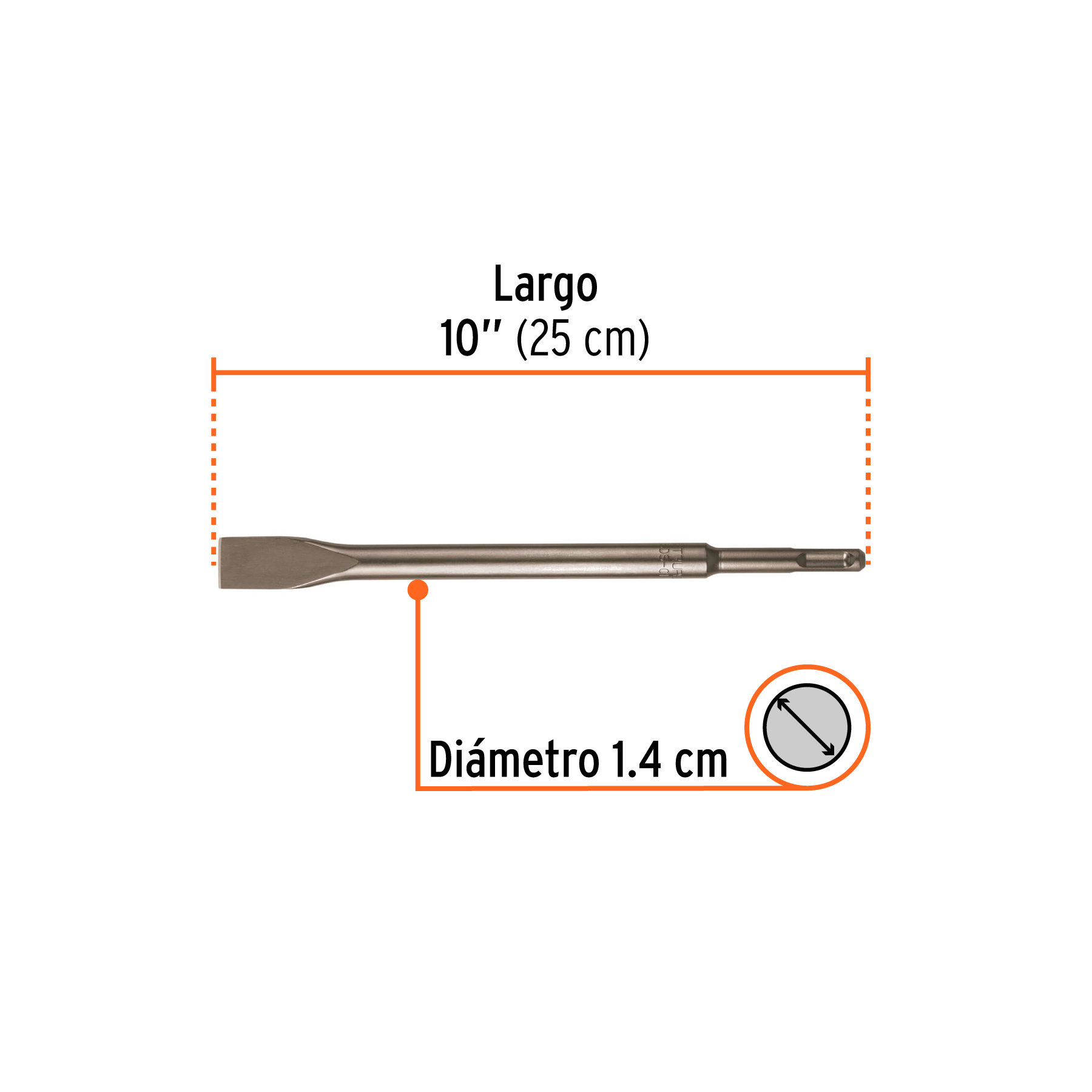 Cincel plano delgado SDS Plus 3/4" x 10", TRUPER - Image 2