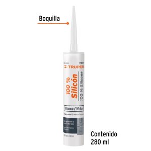 Alternative view of Sellador blanco 100% silicón de 280 ml, TRUPER