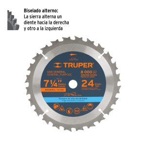 Alternative view of Disco sierra 7- 1/4" para madera, 24 dientes centro 5/8"