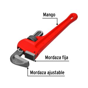 Alternative view of Llave stilson 12" cuerpo de hierro maleable, PRETUL