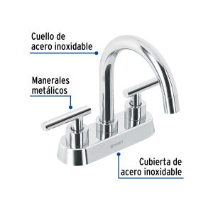 Alternative view of Mezcladora p/lavabo, bar, manerales palanca, cromo, TÚBIG