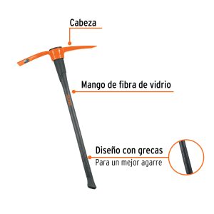 Alternative view of Talacho-pico 5 lb, mango fibra de vidrio 36", TRUPER