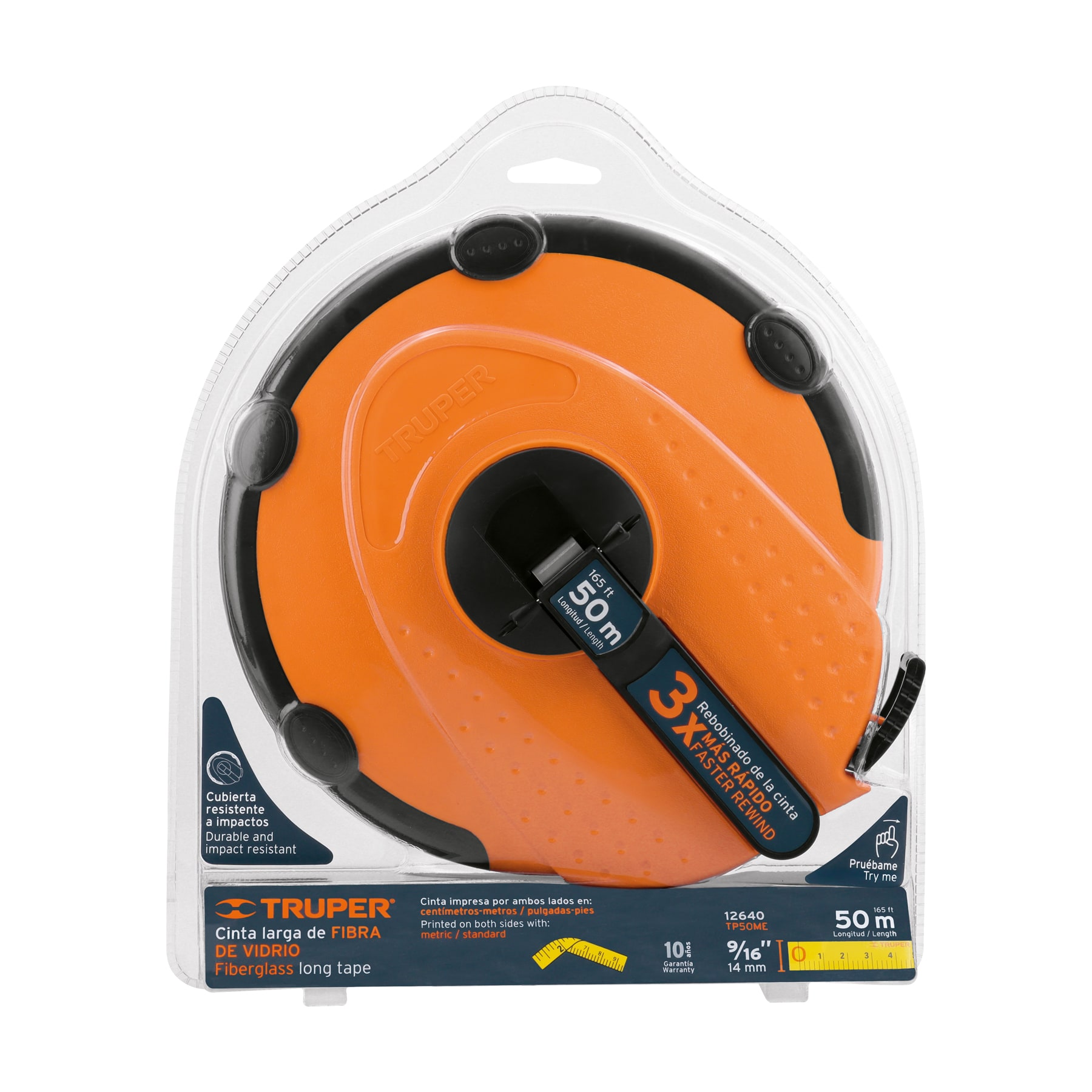Cinta métrica larga 50m fibra de vidrio, carcasa plástica - Image 5
