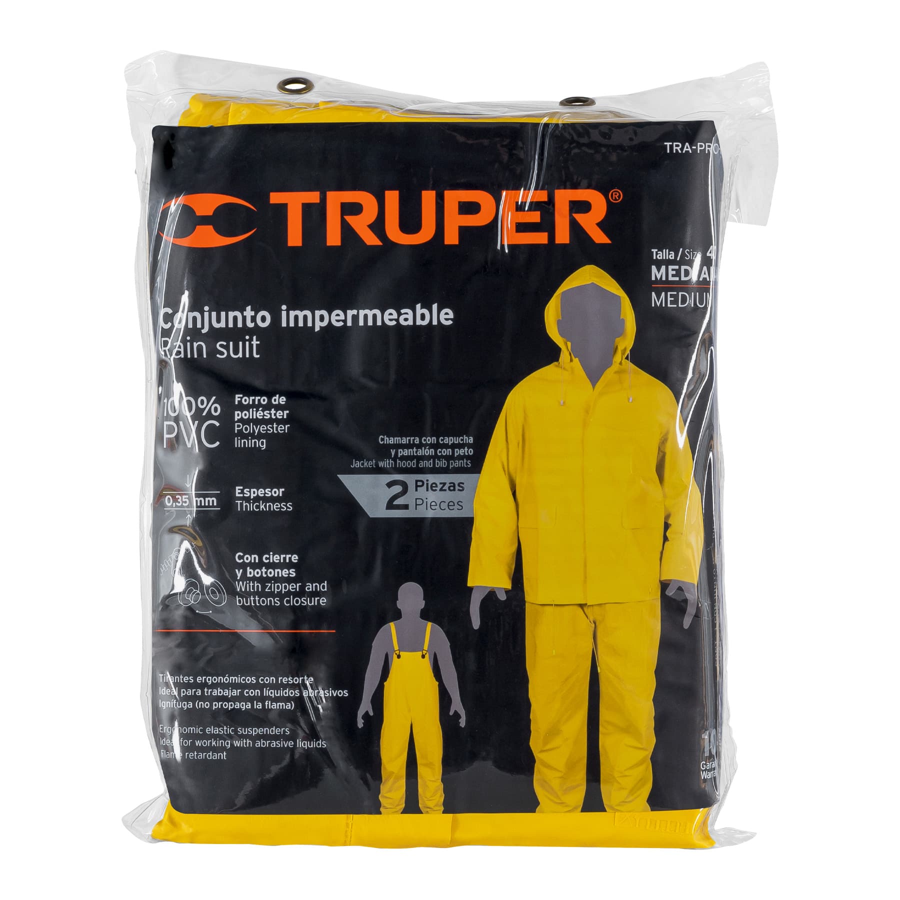 Conjunto impermeable doble capa, talla M, TRUPER - Image 3
