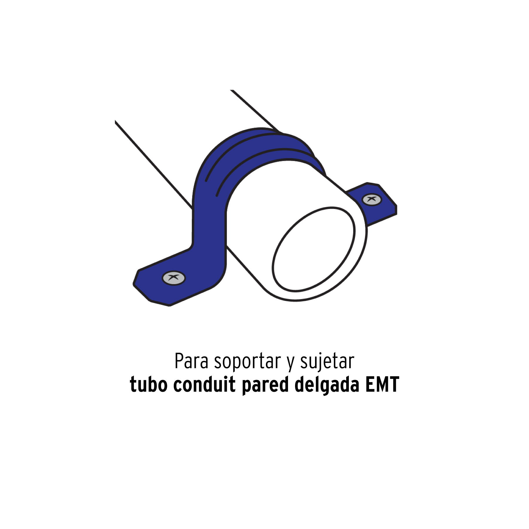 Bolsa c/10 abrazaderas tipo omega 1" p/tubo pared delgada - Image 4