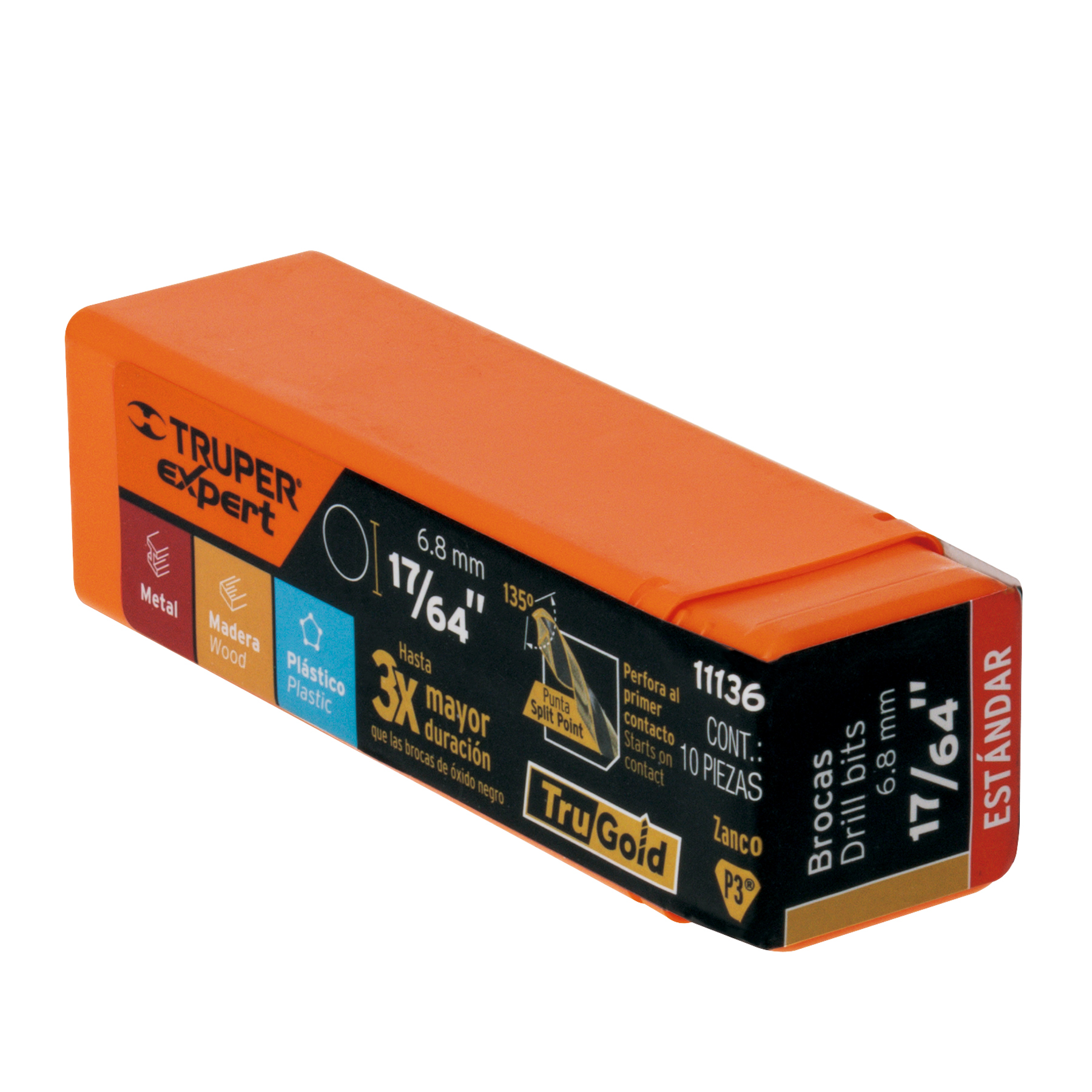 Broca HSS 17/64" Trugold para metal, TRUPER EXPERT - Image 2