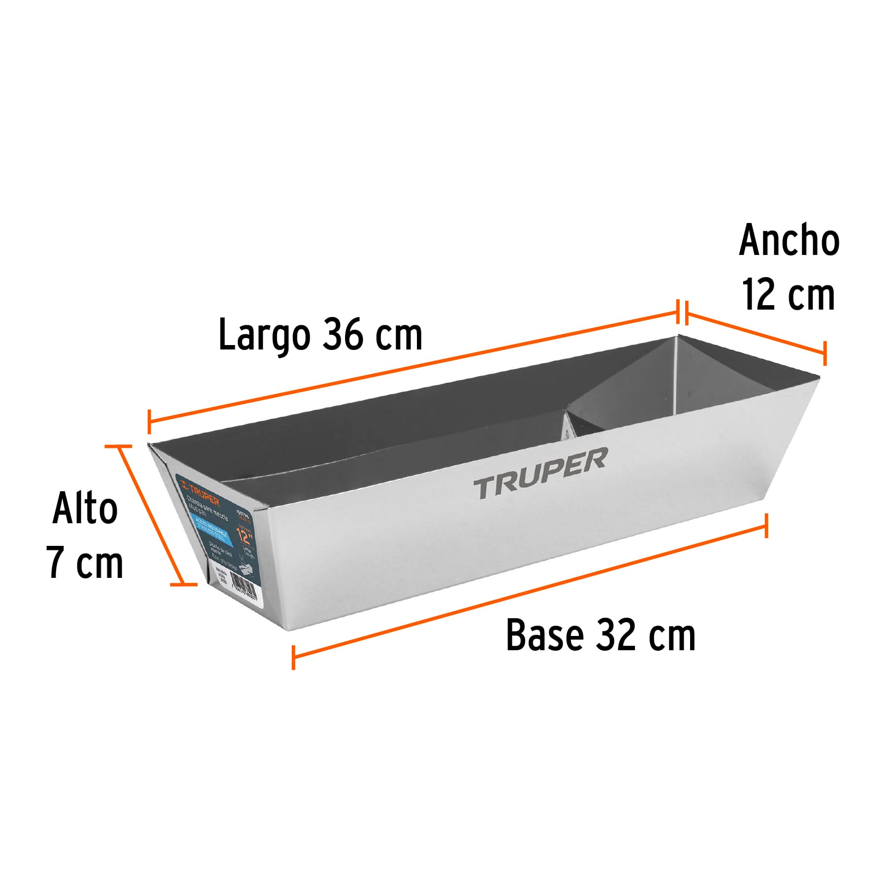Charola de 12" de acero inoxidable para mezcla, TRUPER - Image 3