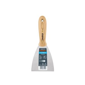 Espátula flexible 3" con mango de madera, TRUPER