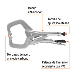 Alternative view of Pinza de presión 6" tipo "C" con mordaza fija, TRUPER