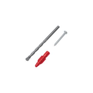 Kit de 20 taquetes 1/4" con pijas #8 y 1 broca 1/4", FIERO